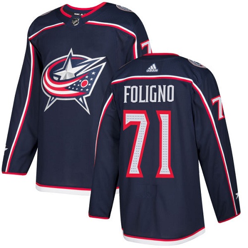 Adidas Men Columbus Blue Jackets #71 Nick Foligno Navy Blue Home Authentic Stitched NHL Jersey->columbus blue jackets->NHL Jersey